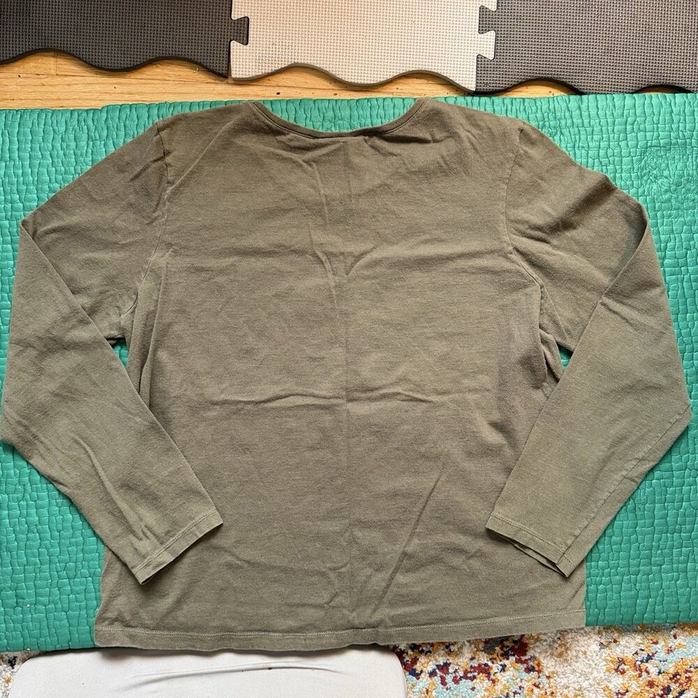 Vintage 90s Fall Autumn Leaves Shirt L/S WOMENS XL Green Camping Nature USA Made - Picture 2 of 11